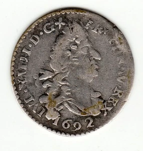 Louis XIV, 1692 S silver 4 sols aux 2 L, Reims mint - Bild 1 von 2