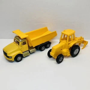 1998 KENTOYS Yellow Farm Tractor Harvester, Dump Haul Truck Plastic Collectible - Picture 1 of 21