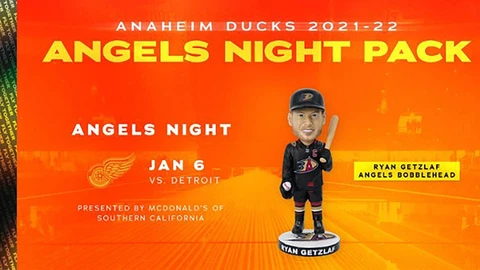 Ryan Getzlaf #15 NHL Bobblehead Anaheim Ducks, L.A. Angels Night 1/6/22 SGA NIB Cover
