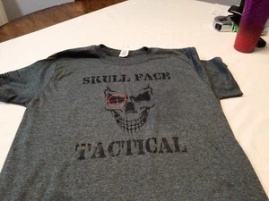 Skull Face Tactical T Shirt Mens Size L - Picture 1 of 6