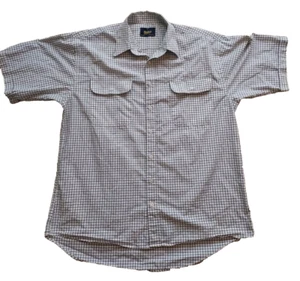 Bisley Casual Wear Men's Large Casual Dress Shirt Red Black Pin Stripe Plaid - Picture 1 of 8