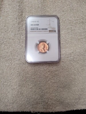 1968 D Lincoln Penny / Red MS 64 / Beautiful Coin - Image 1 of 4