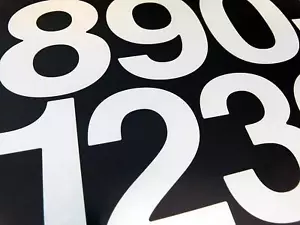 30 x 3 Inch (75mm ) White Stick on Self Adhesive Vinyl Numbers DIY - Picture 1 of 1