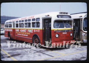 ORIGINAL SLIDE BUS GM 3091 SEPTA PHILADELPHIA FIRE DEPARTMENT KODACHROME 1973
