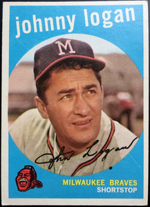 1959 Topps #225  JOHNNY LOGAN  Milwaukee Braves MLB baseball card EX/MT