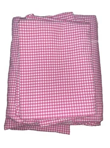Pottery Barn Kids Full Sheet Set Pink Gingham Cotton Fitted Flat P Case Duvet - Picture 1 of 15