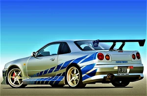 NISSAN SKYLINE GT-R R34 - REFRIGERATOR PHOTO MAGNET - Picture 1 of 3