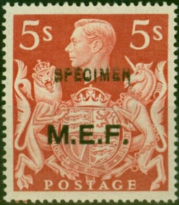 Fuerzas de Oriente Medio 1947 5s Espécimen Rojo SGM20s Var 'Especimen Doble' Fino LMM - Imagen 1 de 1