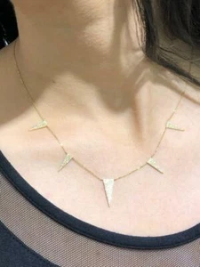 14k Oro Amarillo Micro Pavé Original Diamantes Pua Diseño Gargantilla 16" L - Imagen 1 de 12