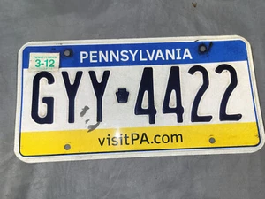 ONE PENNSYLVANIA LICENSE PLATE Expired 2012 GYY 4422 - Picture 1 of 6