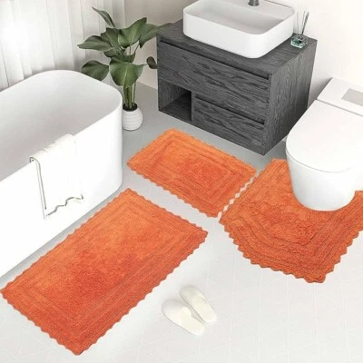 Royal Blaze 3x Bathroom Mat Crochet Rug - Rec (Medium 21"x34" + 18"x26"+U Shape) - Image 1 of 4