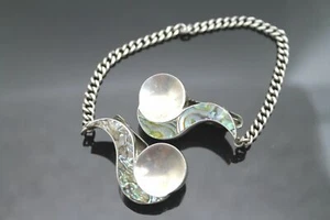 JMB ABALONE KLEID CLIP MIT KETTE STERLINGSILBER MEXIKO - Bild 1 von 3