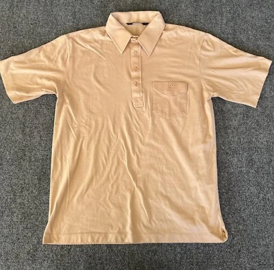 Polo Puritan Para Hombres Vintage Bolsillo con Botones Marrón Minimalista Preppy Años 80 Foto 1 de 4