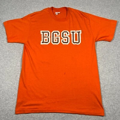 Camisa verde boliche vintage adulto pequeña naranja puntada única para hombre años 80 universidad Foto 1 de 4