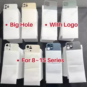 Big Hole Back Glass Cover Replacement Lot For iPhone 8 XR XS 11 12 13 14 15 Pro - Picture 1 of 10