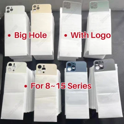 Big Hole Back Glass Cover Replacement Lot For i Phone 8 XR XS 11 12 13 14 15 Pro - Image 1 of 4