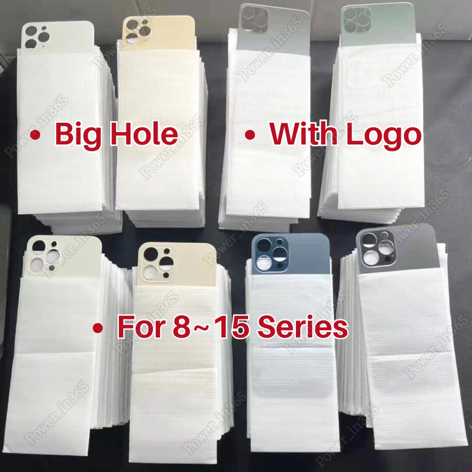 Big Hole Back Glass Cover Replacement Lot For i Phone 8 XR XS 11 12 13 14 15 Pro - Image 1 of 4