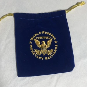 WELTRESERVE GELDBÖRSE MÜNZBÖRSE GELDBEUTEL BLAU SAMT - Bild 1 von 3