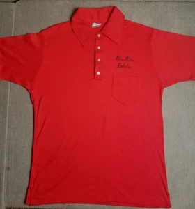 VTG 1970s Ole Miss Rebels Polo Shirt SEC NCAA The Big R RC Sportswear Sz XL - Picture 1 of 11
