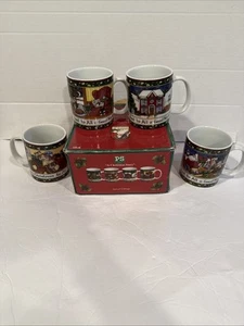 Portmeirion Studios Susan Winget ~ A Christmas Story Set of 4 Coffee Mugs Cups - Picture 1 of 11