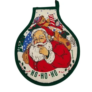 Vintage Franco Santa Claus Christmas Pot Holder Hot Plate Hanging Mat - Picture 1 of 5