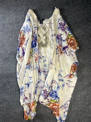 Love Ryan Women’s XL Solid Floral Cover-Up with Crochet Trim - Image 1 of 4