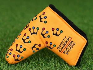Scotty Cameron 2002 Amarillo "MINI CORONAS" Titleist Blade Putter Headcover - Imagen 1 de 3