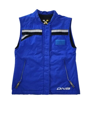 DNA Descente Mens Blue Sleeveless Ski Vest Reflective Zipper Pocket Size 8 Small - Image 1 of 4