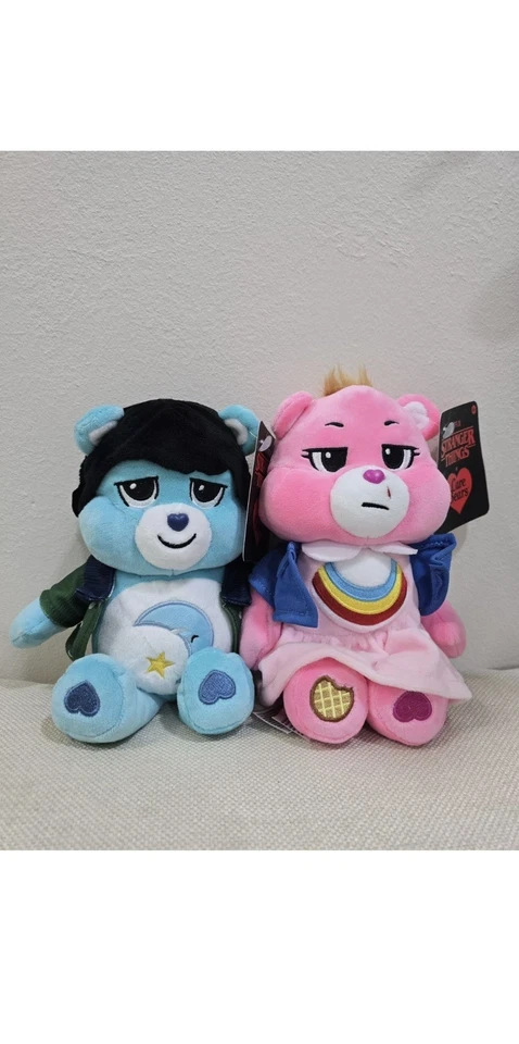 Netflix Care Bears x Stranger Things Bedtime Bear as Mike & Eleven 9" Plush NEW - Image 1 of 1