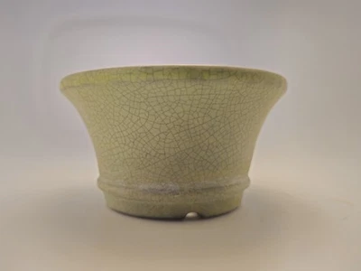 Bokukakai Maceta Bonsai Japonesa Redonda Esmalte Blanco 4.25"x2.5" Foto 1 de 4