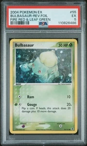 2004 Pokemon EX Fire Red & Leaf Green Bulbasaur-Rev. Foil #55 PSA 5 - Picture 1 of 2
