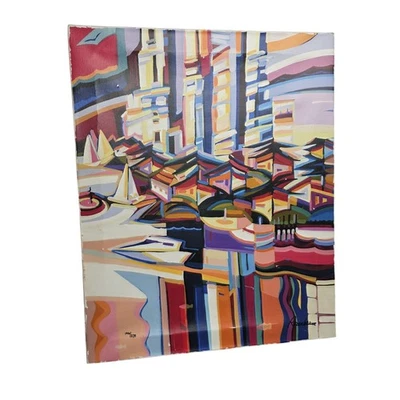Natalie Reozeblum Colorful Harbor 146/275 Signed Canvas Art 24x30 - Image 1 of 4