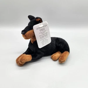 Peluche vintage Stuffins Doberman Pincher 6" Beanbag 1997 animal de peluche realista - Imagen 1 de 10