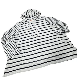 J. Jill gestreifter schwarz-weißer Hoodie Baumwollmischung Größe XL Tall - Bild 1 von 11