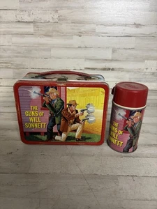 Vintage 1969 The Guns of Will Sonnett Metall Brotdose mit Thermoskanne von Aladdin - Bild 1 von 9