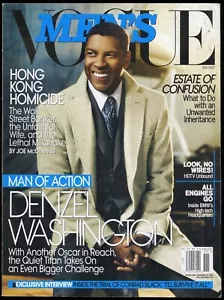 NOVEMBER 2007 MEN'S VOGUE MAGAZINE, DENZEL WASHINGTON, BMW HEADQUARTERS - Picture 1 of 2