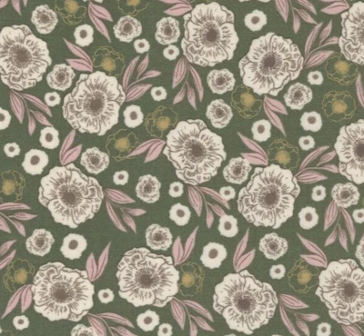 SLOW STROLL 3 yds Moda Fabric quilting fall sewing floral pine shabby 45544-20 - Image 1 of 3