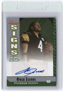 Bowman Signs of the Future 2006 RC automático Omar Jacobs #SF-OJ Pittsburgh Steelers - Imagen 1 de 2