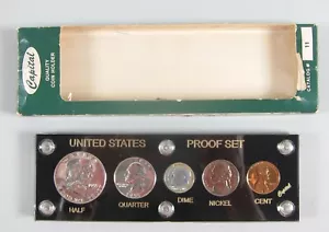 1955 Franklin 90% Silver Proof Set in Capital Coin Holder & Box - Picture 1 of 8