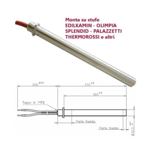 Resistenza Candeletta Stufa a Pellet 12,5mm 350W 170mm EDILKAMIN PALAZZETTI - Foto 1 di 1