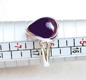 ANILLO JOYERÍA AMATISTA BLANCA PLATA ESTERLINA 925 SÓLIDA 13,70 QUILATES EE. UU. 6 - Imagen 1 de 3