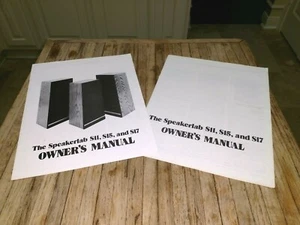 1981 SPEAKERLAB S11, S15 & S17 Owners Manual / 2 available / VG Condition - Picture 1 of 2