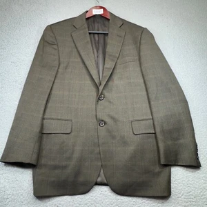 Burberry Sport Coat Men 40 Short Brown Plaid Wool Union Made Blazer USA Jacket - Picture 1 of 15