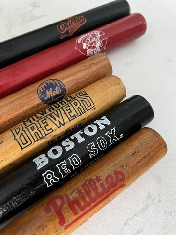 Mini MLB Baseball Bat Lot 1994 & 1996. Mets, O’s, BoSox, Brewers, Reds, Phillies Cover