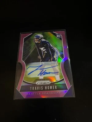 Travis Homer 2019 Panini Prizm Pink Prizm Auto RC Seahawks 340 PWE - Image 1 of 2