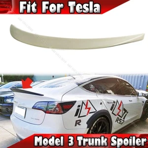 17-23 Unpainted Fit For Tesla Model 3 Model3 Sedan DTO P Type Rear Trunk Spoiler - Foto 1 di 7