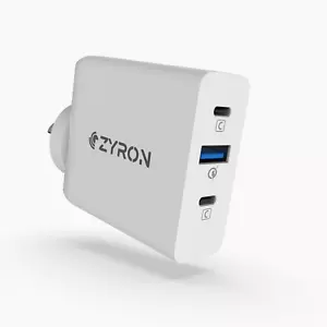 90W GaN Charger 3-Port USB-C & USB-A | 108W Max | Fast Charger for Laptop, Phone - Picture 1 of 7