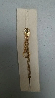 Vtg70s TALON USA/BGE.COTTON/3"Metal BRASS#3RING CHAIN SLIDER Pocket/Purse ZIPPER - Изображение 1 из 4