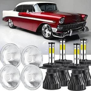 4PCS For Chevrolet Bel Air 1958-1981 5.75" 5-3/4" LED Headlights-Hi/Lo Beam - Bild 1 von 17