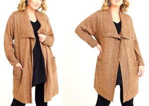 TS TAKING SHAPE plus size S (16 - 18) Long Lurex Mix Cardigan glam NWT rrp$190! - Picture 1 of 2
